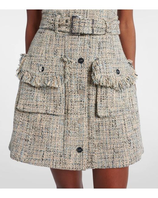Ganni Gray Minikleid Aus Tweed