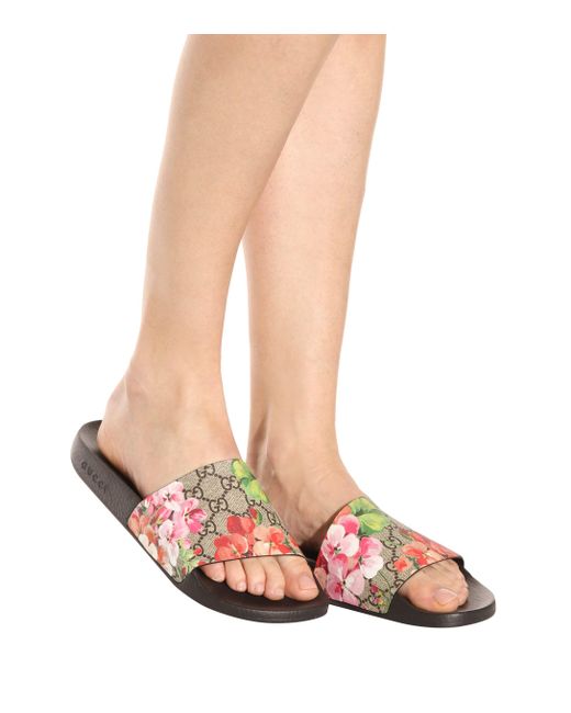 gucci blooms supreme slide sandal