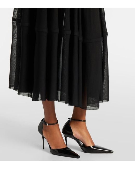 Falda Midi Semitransparente Alaïa de color Black