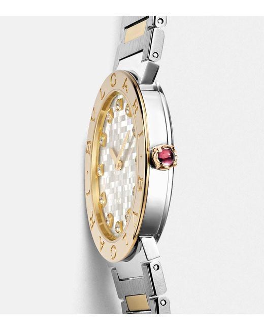 BVLGARI Metallic Embellished 33Mm 18Kt And Stainless Steel Watch