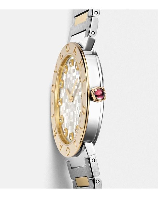 BVLGARI Metallic Embellished 33Mm 18Kt And Stainless Steel Watch