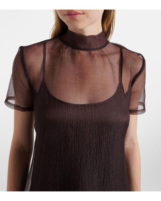 Staud Brown Maxikleid Calluna Aus Organza