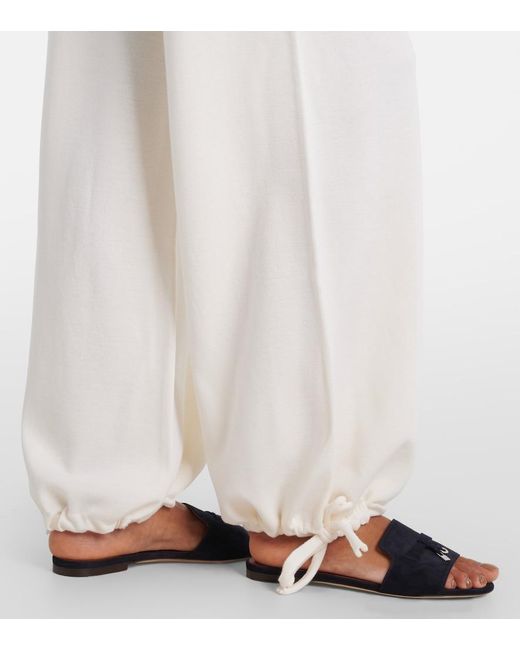 Max Mara White Virgin Wool Wide-Leg Pants