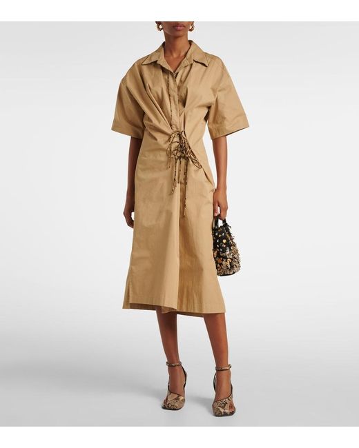 Dries Van Noten Natural Cotton Wrap Dress
