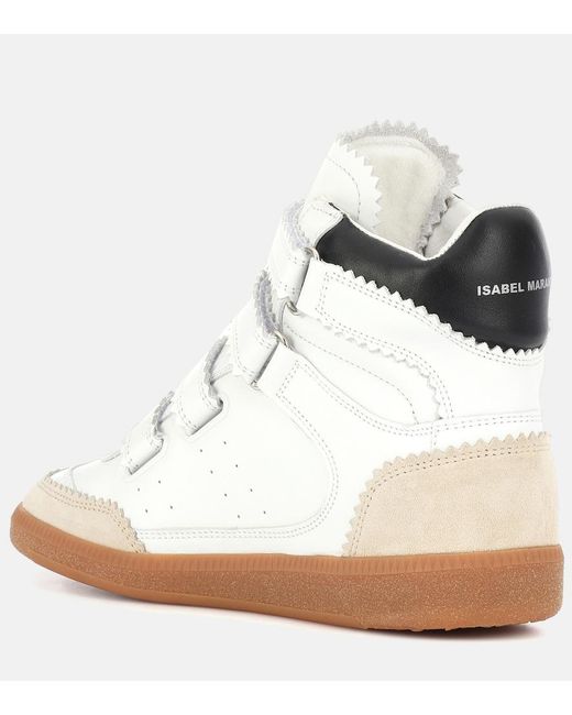 Isabel Marant White Bilsy Leather & Suede High-top Wedge Sneaker