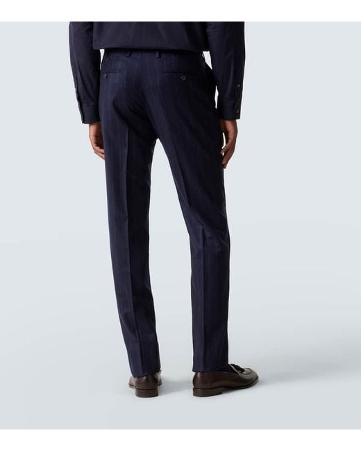 Traje De Lana Y Cachemir A Rayas Kiton de hombre de color Blue