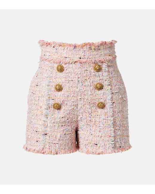 Balmain Pink Tweed Shorts