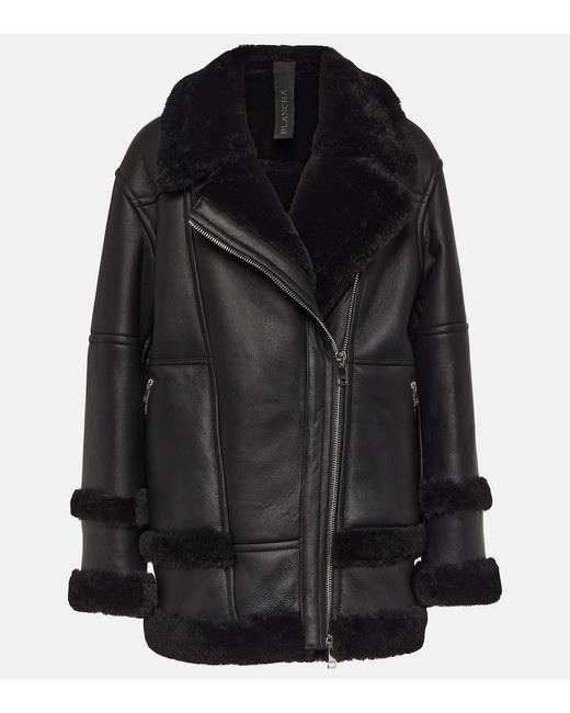 Blancha Black Leather And Shearling Jacket
