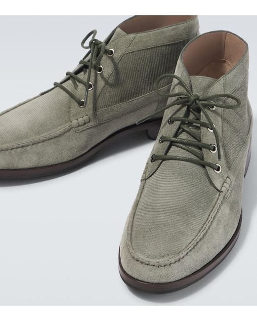 Manolo Blahnik Gray Rhinebeck Suede Desert Boots for men