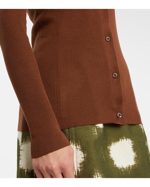 Prada Brown Virgin Wool Cardigan