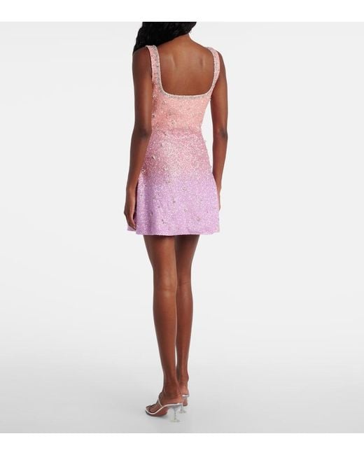 Clio Peppiatt Pink Crystal Beaded Minidress