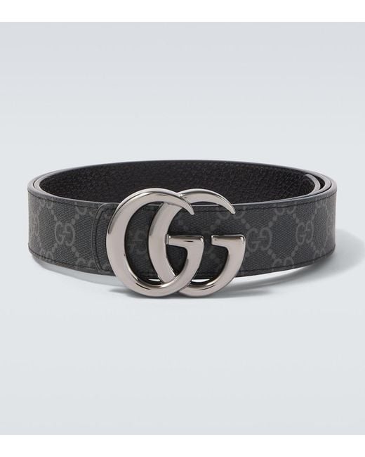 Gucci Black Gg Marmont Reversible Leather Belt for men