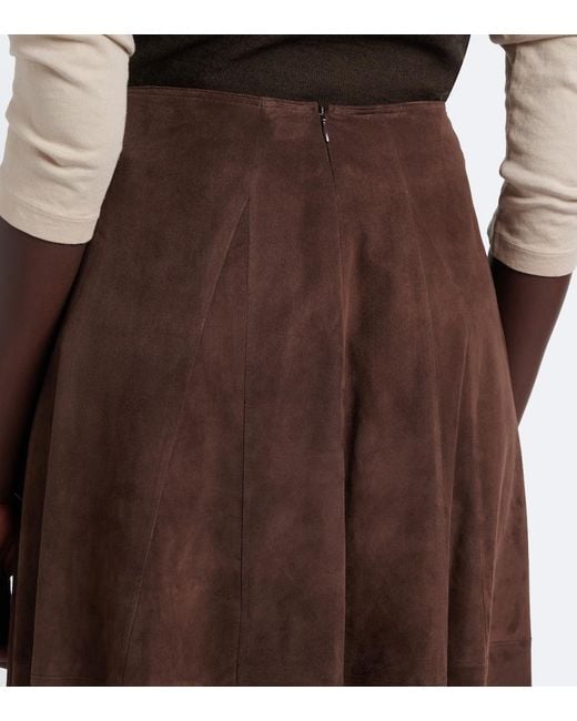Arma Brown Eleni Suede Midi Skirt
