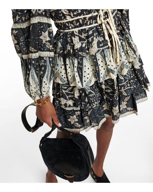 Vestido Corto Nina En Mezcla De Algodon Ulla Johnson de color Multicolor