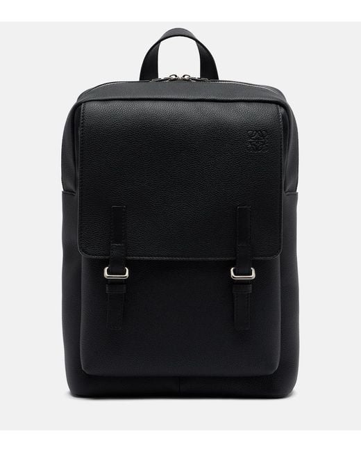 Loewe Black Military Leather Backpack