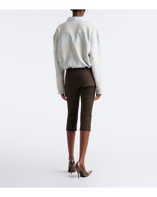 Acne Black Layered Cotton Capri Pants