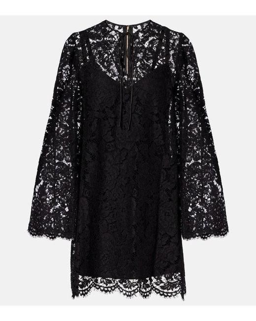Dolce & Gabbana Black Minikleid Aus Spitze