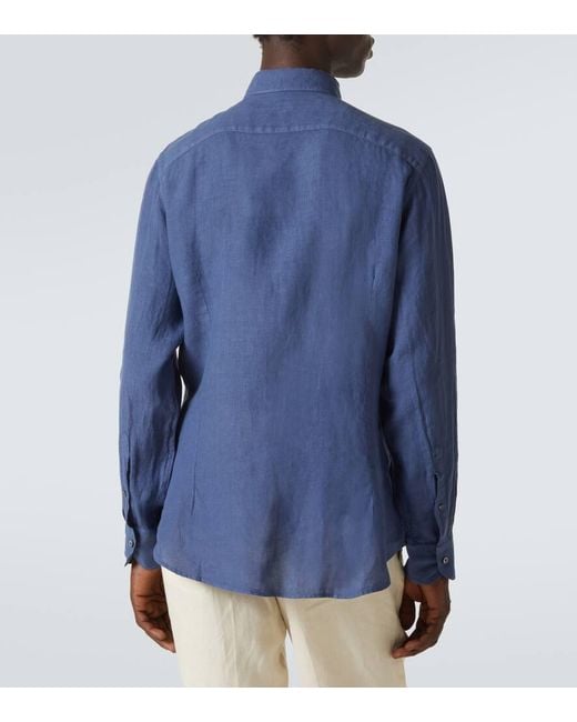 Camicia Nick di Fedeli in Blue da Uomo