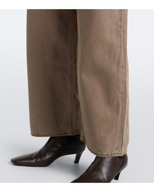 Agolde Brown Low Slung Baggy Wide-Leg Jeans