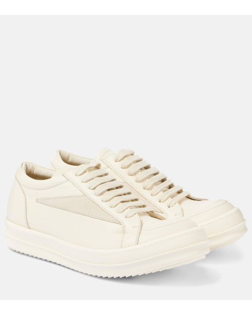 Rick Owens Natural Leather Sneakers