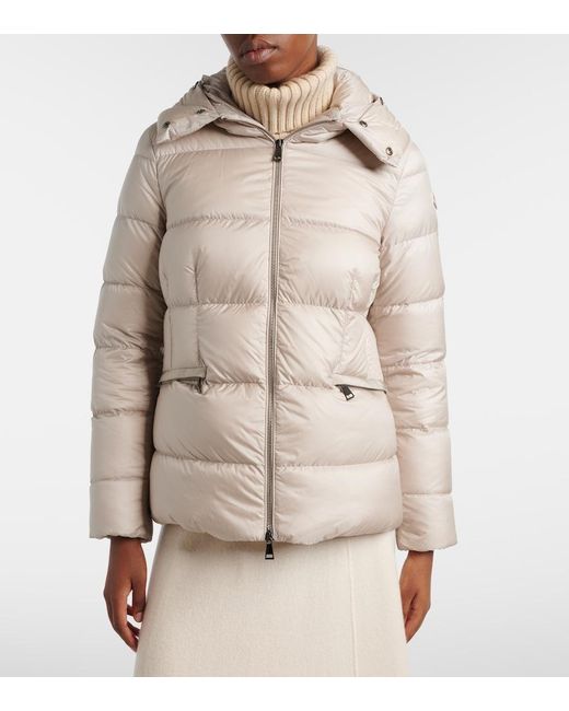 Moncler Natural Boed Shearling-Trimmed Down Jacket