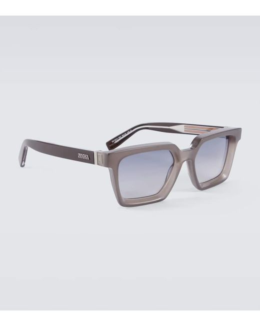 Zegna Blue Square Sunglasses for men