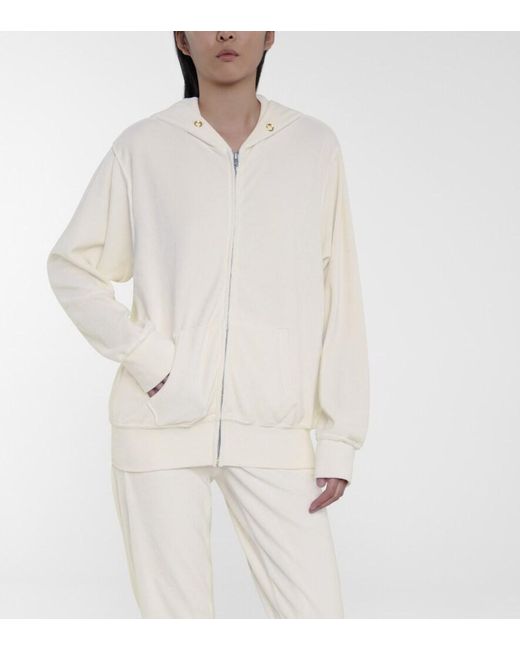 Les Tien White Sudadera De Terciopelo Con Capucha