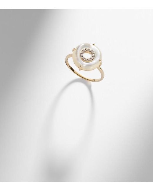 Mateo White 14Kt Ring With Diamonds And Pearls