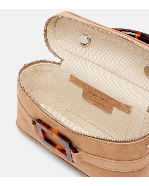 Roger Vivier Brown Vanity Mini Suede Tote Bag