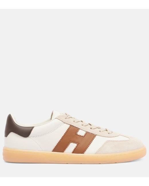 Hogan Natural Cool Leather And Suede Sneakers