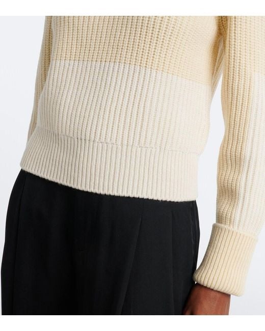 Bottega Veneta Natural Ribbed-Knit Wool And Cashmere Sweater
