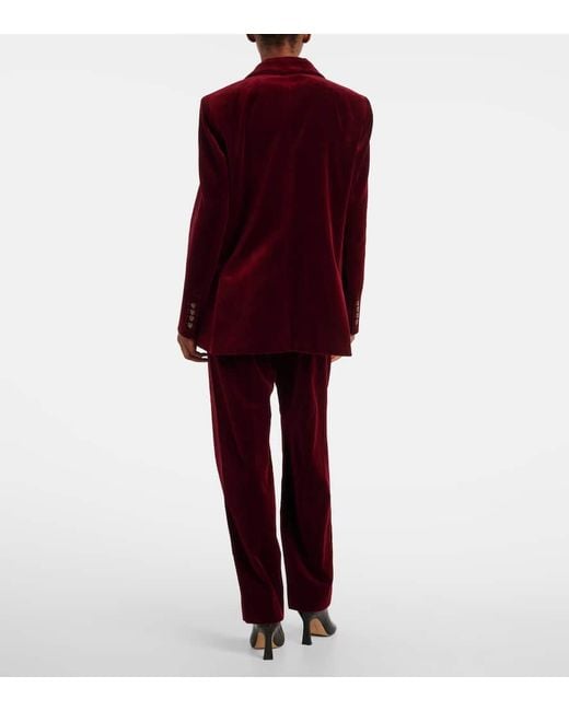 Blazé Milano Red Everynight Double-Breasted Cotton Velvet Blazer