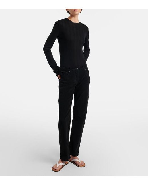 The Row Blue Fima Cropped Straight Jeans