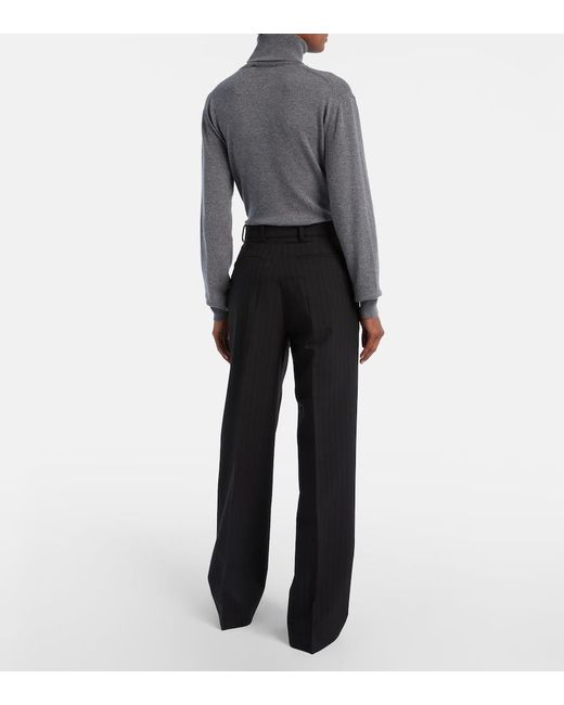 Gucci Blue Wool Wide-Leg Pants