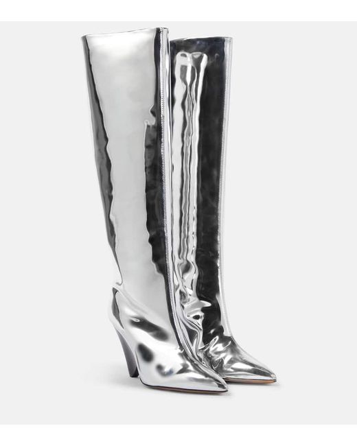 Isabel Marant Black Lakita Mirrored Knee-High Boots