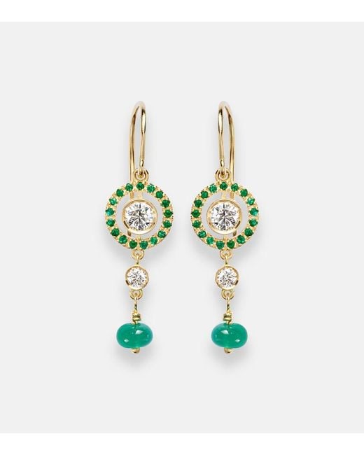 Ileana Makri White Orbit 18Kt Drop Earrings With Gemstones