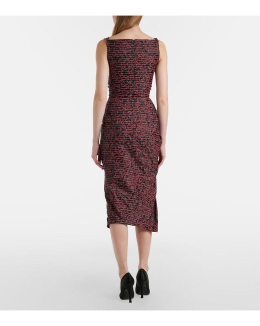 panther dress in pink by vivienne westwood Floral-print Sleeveless Midi Green 29% cotton Vivienne Westwood Panther draped midi