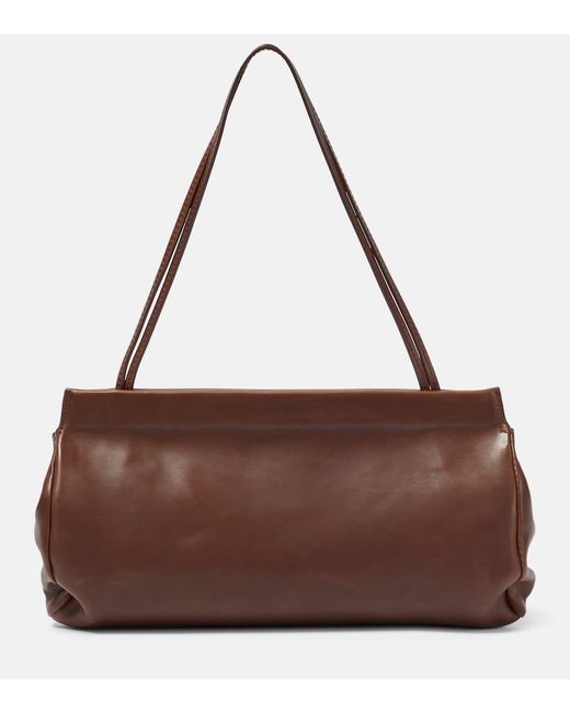 The Row Brown Abby Leather Shoulder Bag