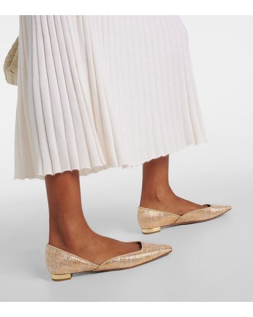 Aquazzura Natural Maia Canvas Ballet Flats