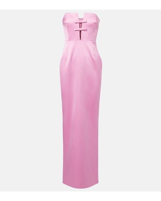 The New Arrivals Ilkyaz Ozel Pink Noa Crepe Gown