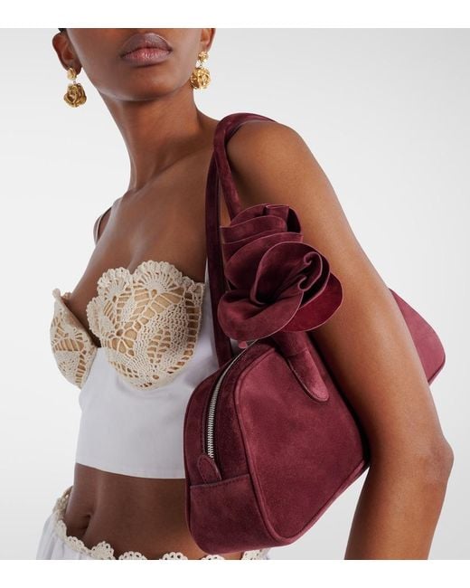 Magda Butrym Red Brigitte Suede Shoulder Bag
