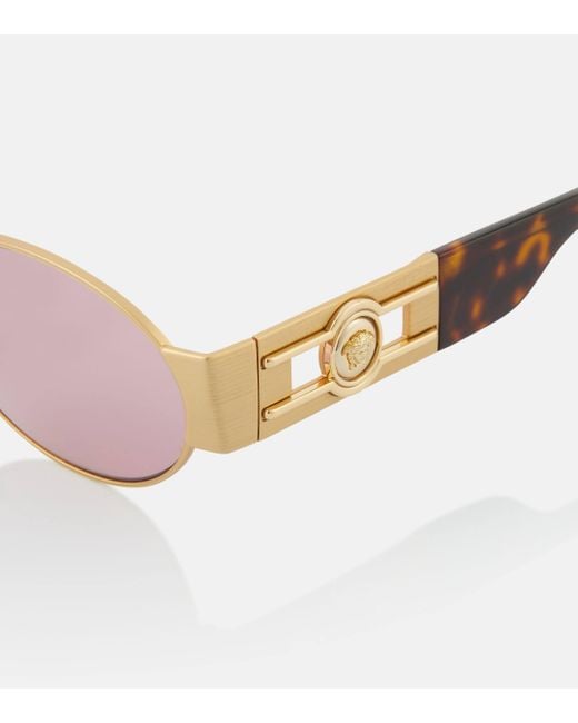 Versace Pink Medusa Deco Oval Sunglasses