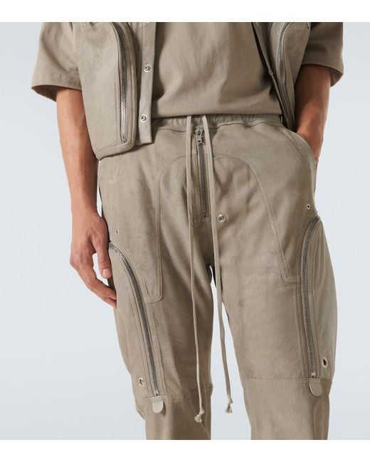 Rick Owens Natural Leather Cargo Pants for men
