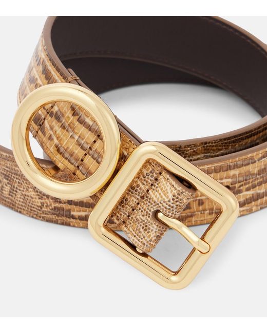 Jacquemus Natural Regalo Croc-Effect Leather Belt