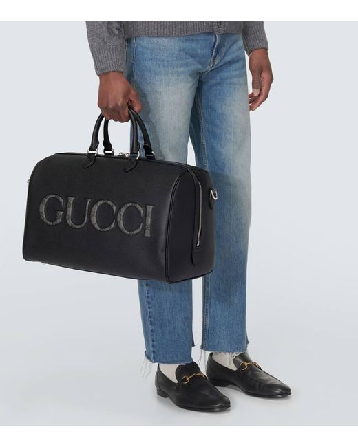 Bolso de viaje Medium de piel Gucci de hombre de color Black