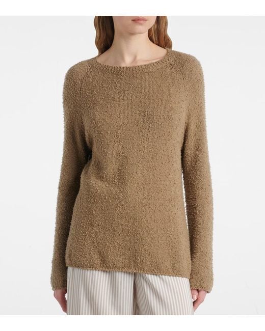 The Row Brown Kathy Cotton Boucle Sweater