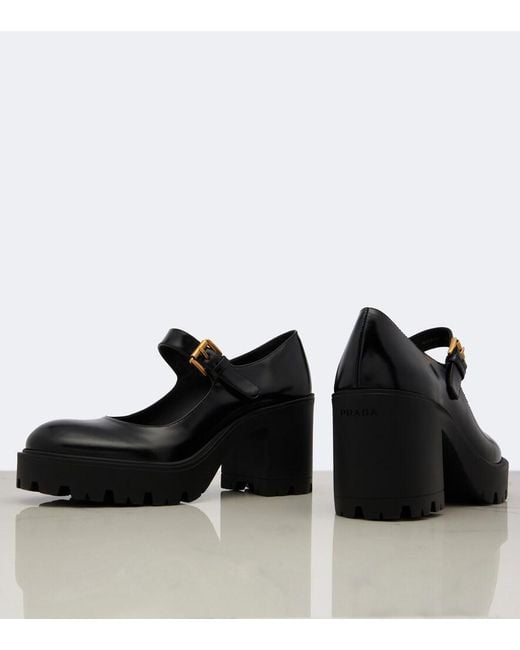 Prada Black Patent Leather Mary Jane Pumps