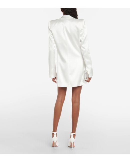 Galvan London Bridal Leith Satin Blazer Dress in White Lyst UK