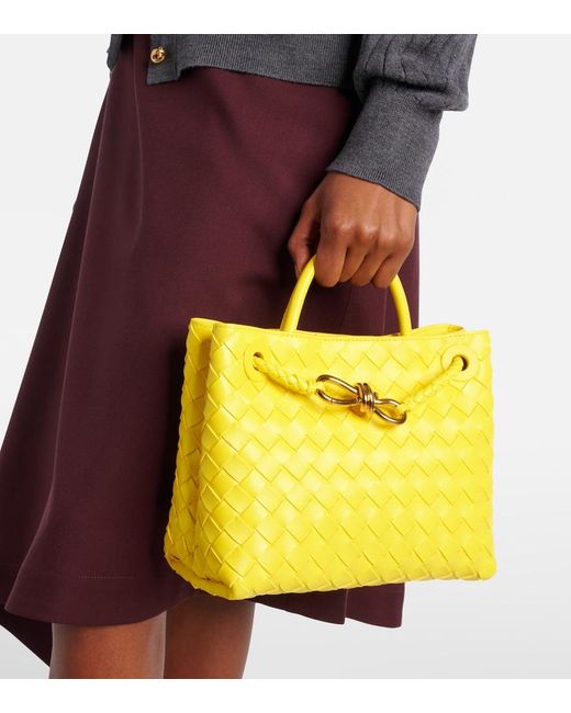 Bottega Veneta Yellow Andiamo Small Leather Tote Bag