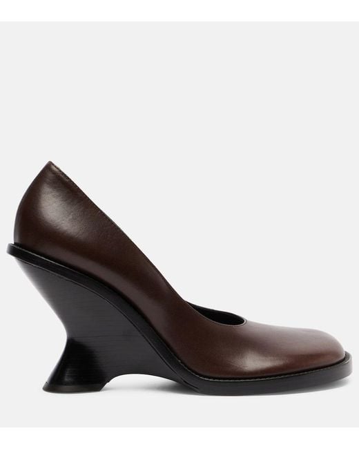 Dries Van Noten Brown 95 Leather Wedges